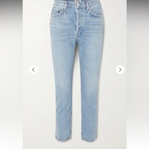 AGolde Riley cropped organic high rise straight leg jeans